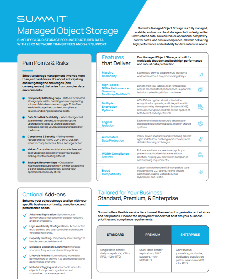 Managed Object Storage Datasheet