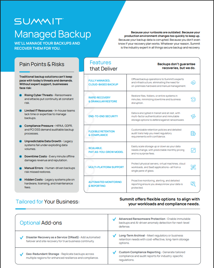 Managed Backup Datasheet