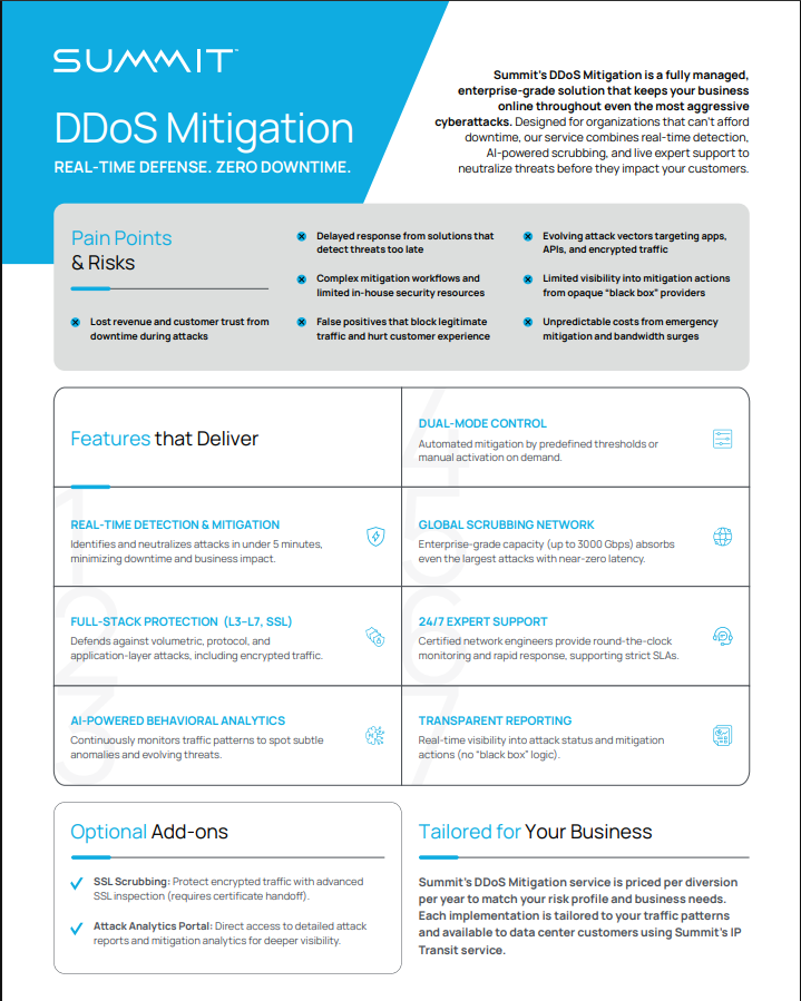 DDoS Mitigation Datasheet