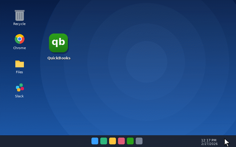 QuickBooks launching on a hosted Summit desktop