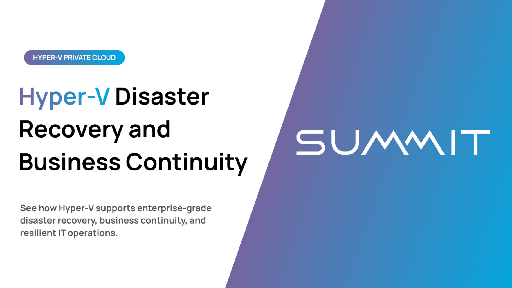 Hyper-V disaster recovery blog