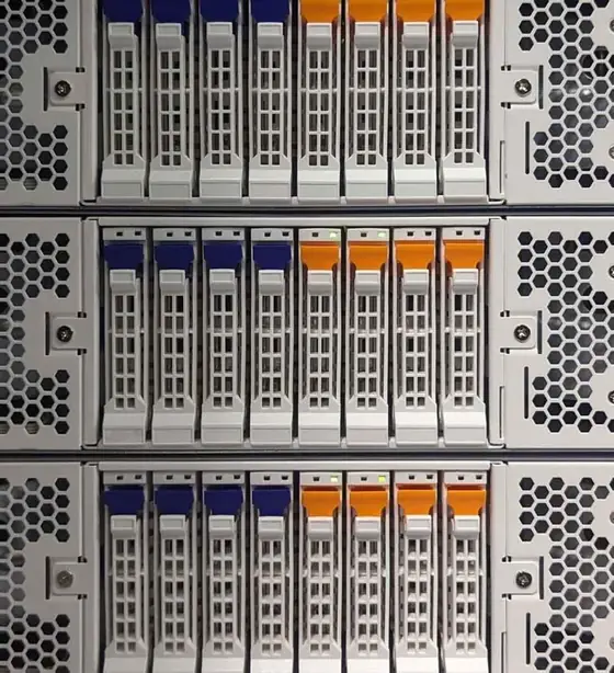Rows of single-tenant bare-metal servers racked in a Summit data center