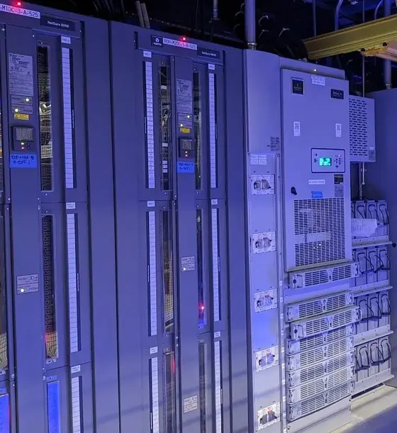 Server cabinets and power equipment in a Summit data center